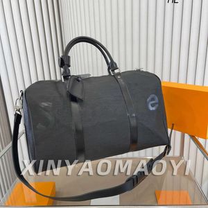 Qualité originale Marque Fourre-tout De Luxe Designers Sacs À Main En Cuir Véritable Hommes Sac De Voyage Grande Capacité Bagages Duffle Keepall 50