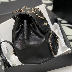 Sacs à dos de luxe en cuir Caviar de qualité originale, sac à bandoulière de styliste, sacs d'école de mode avec boîte C138