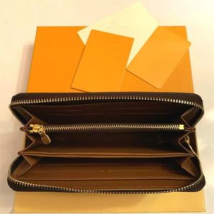 Originele kwaliteit Luxurys Designers Women Zippy Wallet 60017 Echte lederen heren Wallets Creditcardhouder Mannen Lang koppelingszak 2645