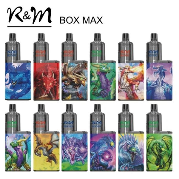 Original RM Box Max 8000 Puffs Vape jetable Dispositif de dosette rechargeable 12,5 ml Bobine de maille préremplie RM 8K Jetable Desechable E Cigarette