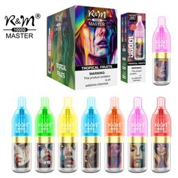 Originele RM Master 10000 RGB-apparaat 20 ml voorgevulde wegwerpvape RM 10K bodemluchtstroom Desechable E-sigaret knipperlicht