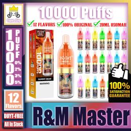 Original RM Master 10000 10k Puff 10000 10k cigarette électronique rechargeable avec 20 ml prérempli 850 mAh bobine de maille contrôle du débit d'air stylo vape taxe hors taxes