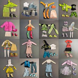 Original arc-en-ciel collège grande soeur série poupée multi-style vêtements et chaussures ensemble filles jouer maison cadeau jouets 240202