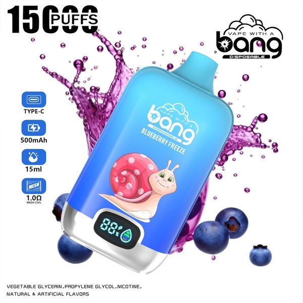 Original Bang Digital Box 12000 Puff Jetable Vape 0% 2% 3% 5% 20ml Pod 850mAh Batterie Rechargeable Mesh Coil Dispositif Vape Pen 15000 15k bouffée 12k