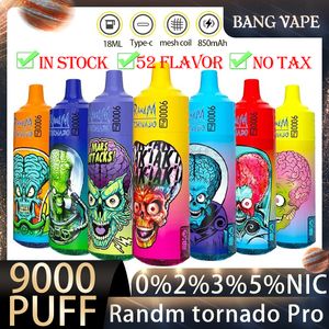 Randm fumot tornado 9000 puffs pro 9k wegwerp vape 0.8ohm mesh spoel 18 ml pod batterij oplaadbaar e sigaretten rgb licht 48 smaken batterijolie -display