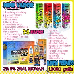 Original RandM Tornado 10000 Puff Cigarrillos electrónicos desechables 0.8ohm Bobina de malla 20 ml 1100 mAh Batería Recargable Cigarrillos electrónicos Puff 10000 Control de flujo de aire Vapes