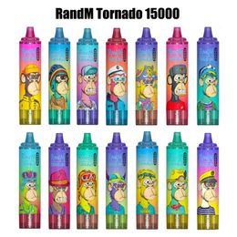 Originele RandM Tornado 15000 Rookwolken Wegwerp Vape 25ml Pod Met Batterij en Ejuice Display LED Scherm 41 Smaken Fumot 15K 7000 Bladerdeeg E Sigaret 9000 PRO