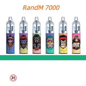 Randm Tornado 7000 Puffs Disposable E Cigarette Type-C Rechargeable Coil rechargeable Vape