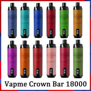 VapMe Crown Bar 18000 Puffs E-cigarette jetable 12 saveurs 600mAh Batterie rechargeable 25 ml Pod Pod Airflow Control Vs Al Crown Bar Fak Her 8000