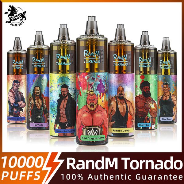 Randm Tornado original Puff 10000 Dispositivo de vaina de vape desechable Puff 10k Cigarrillo E opcional recargable