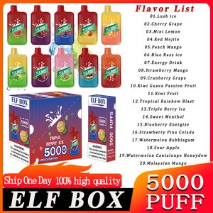 Originele Elf Box 5000 Puff 5000 Wegwerp E-sigaretten BC Elf Bang Sigaret Vape BC5000 Rookwolken Wegwerp Vapes Pen Apparaatkit 650 mah 11 ml Per gevulde Bang 5000 Pod Bar