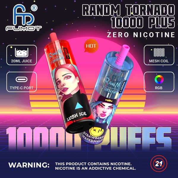 original RandM tornado vape 10000 plus bobine de maille de vape jetable 21 couleurs disponibles boutique de shisha tabak vente chaude kit de fumage de bobine de maille