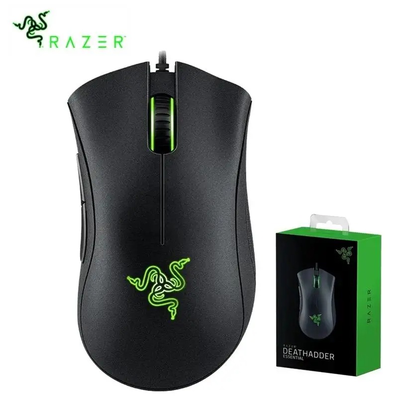 Original Razer Deathadder Essential Wired Gaming Mouse Mice 6400DPI Optical Sensor 5 Oberoende knappar för Laptop PC Gamer