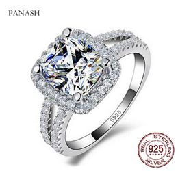 Originele echte 925 Sterling Silver Ring Finger Anel Aneis Cz Stone voor vrouwen sieraden pure bruiloft verloving gepersonaliseerd R8868776843