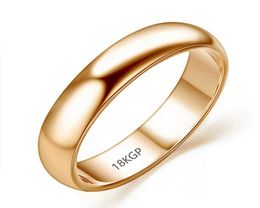 Originele Echte Puur Gouden Ringen Voor Vrouwen En Mannen Met 18KGP Stempel Top Kwaliteit Rose Gouden Ring Sieraden Gift hele R0507899328