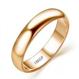 Anéis de ouro puro real originais para mulheres e homens com carimbo 18kgp de alta qualidade anel de ouro rosa joias presente inteiro r0502420