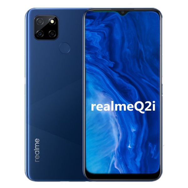 Téléphone portable d'origine Realme Q2i 5G 4 Go de RAM 128 Go de ROM MTK 720 Android 6,5 pouces Plein écran LCD 13,0MP 5000mAh Face ID Smart Cell Phone