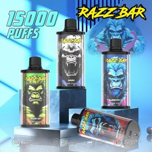 Original rechargeable RAZZ BAR 15000 PUFFS jetable Mesh Coil vape pod stylo E Kits de cigarettes 15K bouffées 650mah batterie 12 saveurs Livraison la plus rapide entrepôt de l'UE