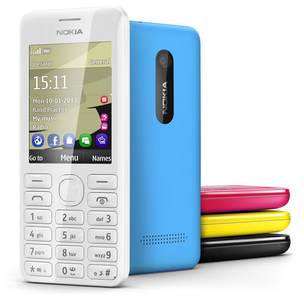 Téléphones portables d'origine remis à neuf Nokia 206 GSM écran 2.4 pouces pour petit téléphone cadeau étudiant aîné