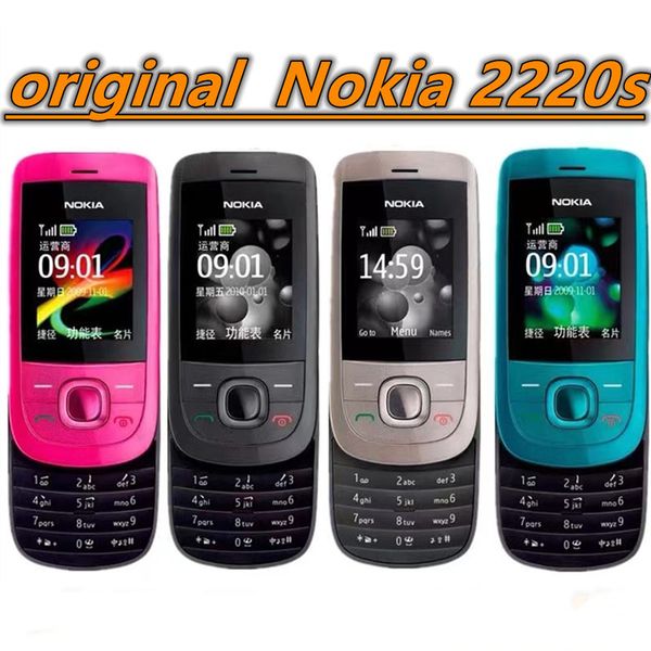Téléphones portables d'origine remis à neuf NOKIA 2220S 2G GSM Dual SIM Slide Phone