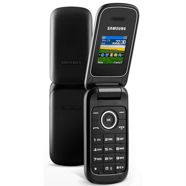 Téléphones portables remis à neuf d'origine Samsung E1190 2G GSM Flip Phone Dual SIM Cadeau nostalgie