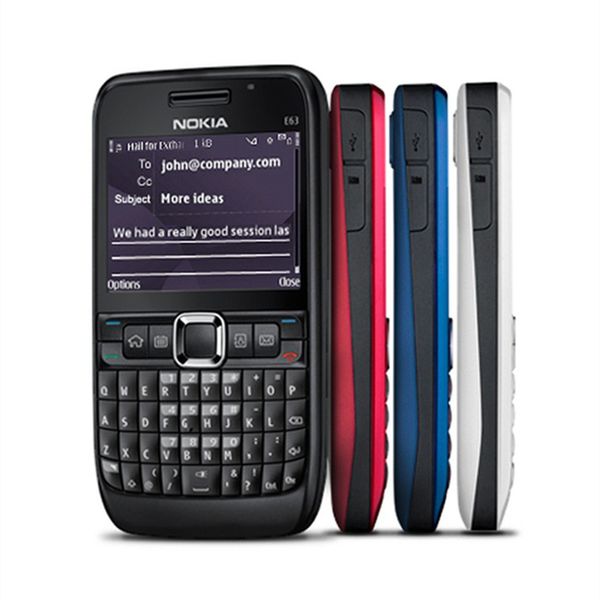 Téléphones portables d'origine remis à neuf Nokia E63 WCDMA 3G pour petit téléphone cadeau étudiant aîné