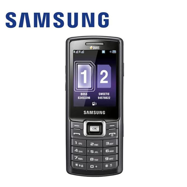 Téléphones portables d'origine remis à neuf Samsung C5212 GSM 2G double caméra SIM pour étudiant âgé téléphone portable classique