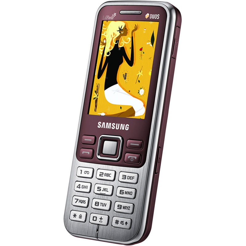 Orijinal Yenilenmiş Cep Telefonları Samsung C3322 2G GSM Çift SIM Telefon Basit ahizesi Nostalji Hediyesi