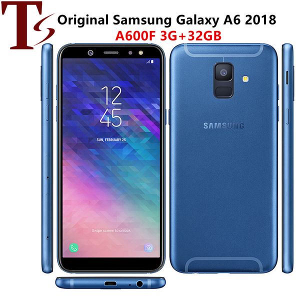 Original Refurbado Samsung Galaxy A6 2018 5.6 pulgadas Octa Core 3GB RAM 32GB ROM 16MP Desbloqueado 4G LTE Smart Phone