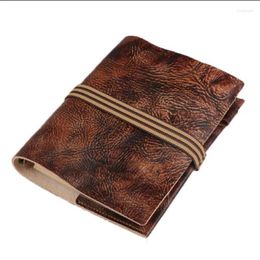 Style rétro d'origine authentique en cuir Traveler's Diary Journal Planner Planner Sketchbook Handmade Loose Leaf Page