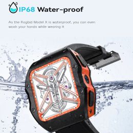 Rogbid Model X 4G Smart Watch Android 9.0 OS 4 Go 128 Go Quad Core Smartwatch Men WiFi GPS Double caméras IP68 IP68