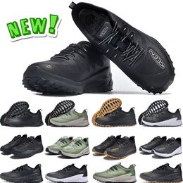 Chaussures de course originales Keen Sionic WP pour hommes Femmes Sports Trainers Flat Bottom Triple Black Black Gold Green Sneakers Green Taille 36-45