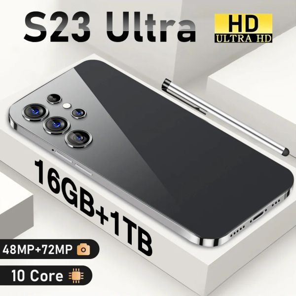 Original S23 Ultra Android13 Smartphone 7,3 pulgadas HD Pantalla Completa identificación facial 5G teléfono 16GB + 1TB 7800mAh Snapdragon 8 gen2 Dual Sim NFC