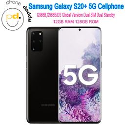 Originele Samsung Galaxy S20+ plus 5G G986B/DS ontgrendelde mobiele telefoon 6,7 "Snapdragon 865 Octa Core Dual SIM 12GB RAM 128GB Mobilephone