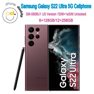 Original Samsung Galaxy S22 Ultra 5G S908U1 Téléphone déverrouillé 6.8 