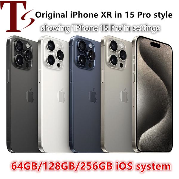 Iphone XR débloqué d'origine caché sur iphone 15 Pro téléphone portable avec apparence d'appareil photo 15 pro 3G RAM 64GB 128GB 256GB ROM téléphone portable