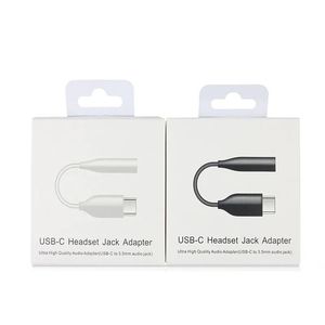 Prise d'origine USB-C mâle vers câbles de type C de 3,5 mm Adaptateur audio avec puce Prises audio AUX femelles Écouteur pour Samsung S20 S21 note 10 20 plus avec boîte de vente au détail