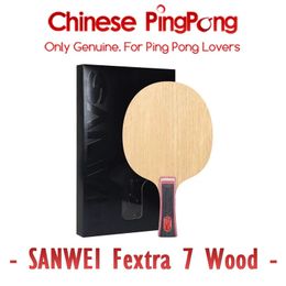 Blade de tennis de table Sanwei Fextra d'origine 7 Boucle de raquette de bois PLY BOUPE OFFENSION SPELLE PING PONG PADDLE PAMDLE 240507