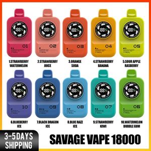 Originele Savage Camera 18000 Vapes Wegwerp EU-magazijn Vape 28 ml 5% schermweergave 650 mah Mesh Coil 10 smaken Type-C Oplaadbaar VS poco vape puff 15000 razz bar