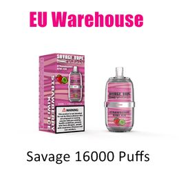 Savage Whisky Puff 15000 16000 Vapes jetables 2% 3% 5% NIC AIR FLOW CARTABLE PRÉFORMable Chariot jetable 10 saveurs 650mAh Batterie Type C Charge Strawberry