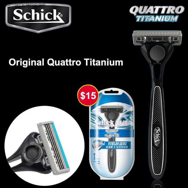 Original Schick Quattro 4 Titanium Confortable Hommes Rasage Corps Cheveux Rasoir Manuel Visage Rasoir Livraison Gratuite En Stock L230523