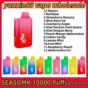 Original SEASOMK Digital 10000 bouffées de cigarettes électroniques jetables 650mAh Batterie Vape Pod Dispositif 15ml Cartouche Stick Mesh Bobine 12 Saveurs Vape Pen 0% 2% 5% Vs BANG Box Puff 12k