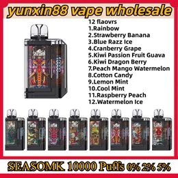 Origineel SEASOMK Crystal 10000 trekjes Wegwerp e-sigaretten 12 Smaak 1.2 Mesh spoel 550 mah Type-C Oplaadbare batterij 15 ml Capaciteit Apparaat vape 2% 5% versus ELF bladerdeeg 12000