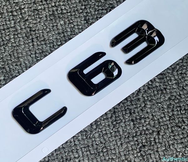 Autocollant de lettres et emblème arrière de voiture, taille originale 11, pour C63 C 63, Chrome argent mat, noir 4567567