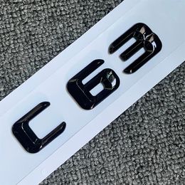 Originele Grootte Auto achterlichten Embleem Aantal letters Auto Sticker Voor Mercedes Benz C63 C 63 Chroom Zilver Matte Black2440