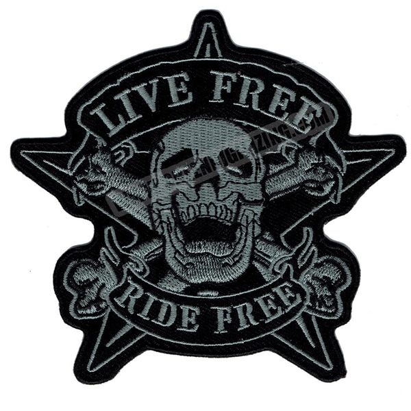 Patch Original crâne LIVE RIDE moto motard gilet Patch SOA brodé Patch cavalier Punk Badge G0378 320A