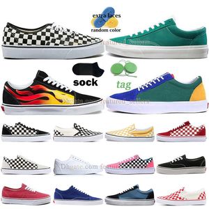 Sneakers originaux Designer Blue Casual Shoes Classic Vintage Old Skool Pink Men Femmes Chaussures décontractées Des Chaussures Luxury Grape Canvas Royal Black White Trainers