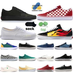 Sneakers originaux Designer de luxe Casual Shoe Classic Vintage Skate Black White Casual Chores Old Skool Pink Toile Low Cut Tennis Purple Dhgate Skateboard Trainers