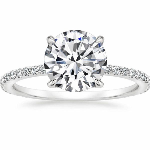 Anillos de plata sólida 925 originales para mujer, anillo de diamante de imitación ovalado redondo sencillo, joyería de piedras preciosas de topacio