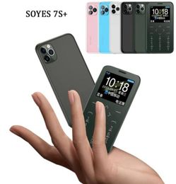 Original Soyes 7SP Desbloquear teléfonos celulares Portátil Pequeña tarjeta de crédito GSM Teléfono móvil con cámara MP3 Bluetooth 69 mm Ultrafino Dual S49408151
